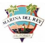 CITY OF MARINA DEL REY, CA CALIFORNIA HARBOR SCENE HAT, LAPEL PIN